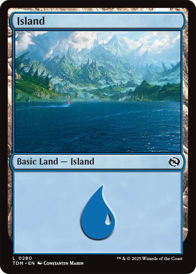 Island 280 card from Tarkir: Dragonstorm