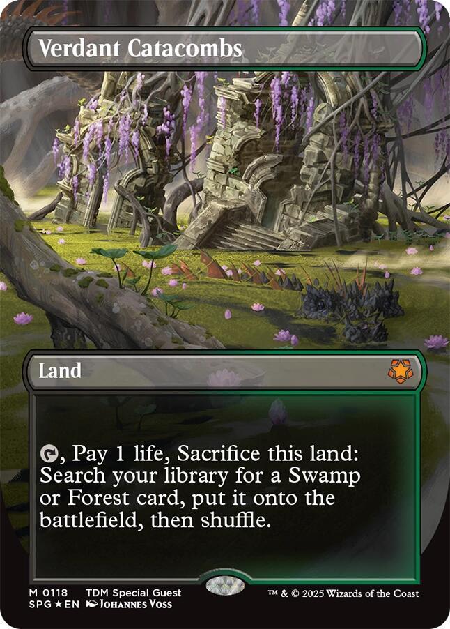 Verdant Catacombs (Borderless) (Dragonscale Foil) 118 card from Special Guests