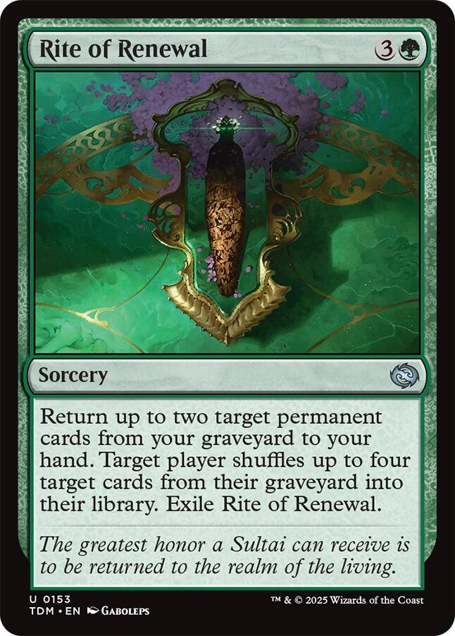 Rite of Renewal 153 card from Tarkir: Dragonstorm