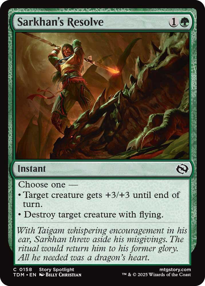 Sarkhan's Resolve 158 card from Tarkir: Dragonstorm