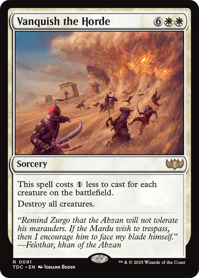 Vanquish the Horde 91 card from Commander: Tarkir: Dragonstorm