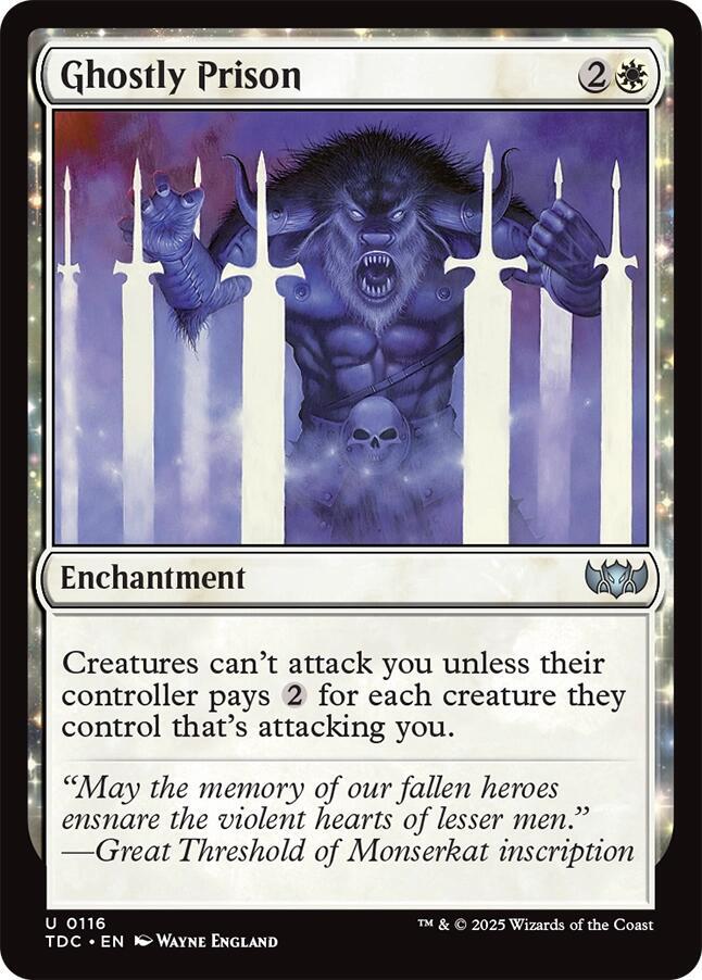 Ghostly Prison 116 card from Commander: Tarkir: Dragonstorm