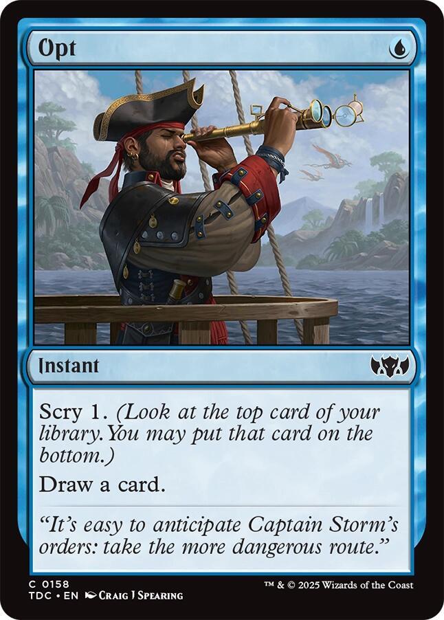 Opt 158 card from Commander: Tarkir: Dragonstorm