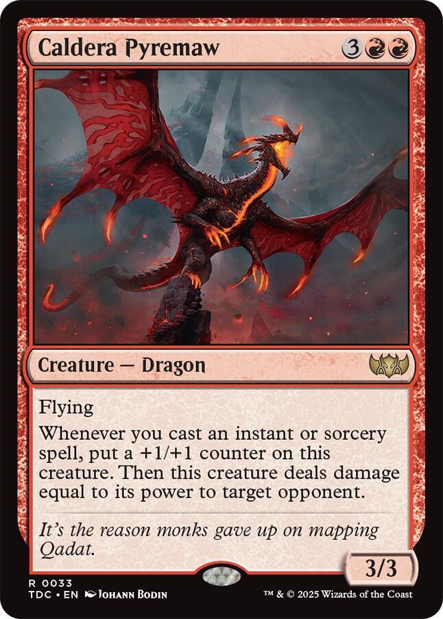 Caldera Pyremaw 33 card from Commander: Tarkir: Dragonstorm