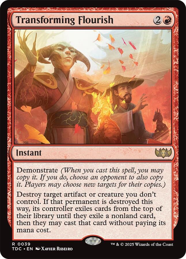 Transforming Flourish 39 card from Commander: Tarkir: Dragonstorm