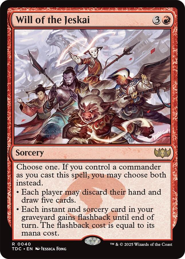 Will of the Jeskai 40 card from Commander: Tarkir: Dragonstorm