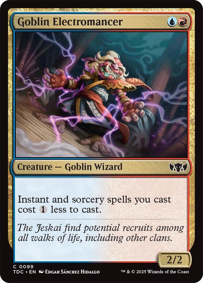 Goblin Electromancer 99 card from Commander: Tarkir: Dragonstorm