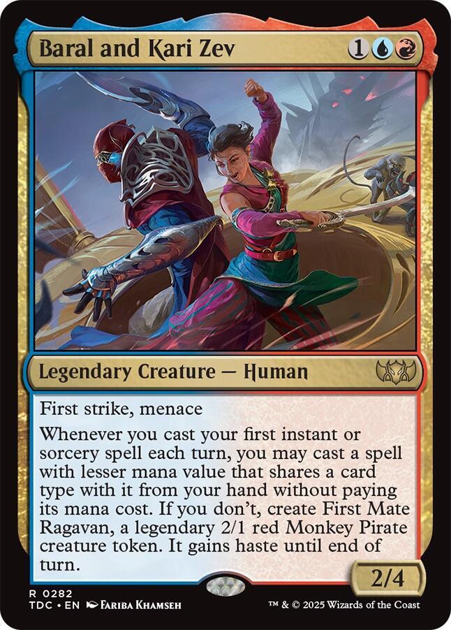 Baral and Kari Zev 282 card from Commander: Tarkir: Dragonstorm