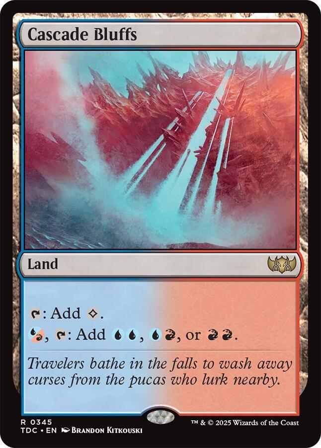Cascade Bluffs 345 card from Commander: Tarkir: Dragonstorm