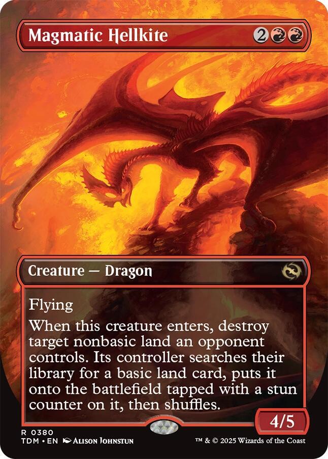 Magmatic Hellkite (Borderless) 380 card from Tarkir: Dragonstorm