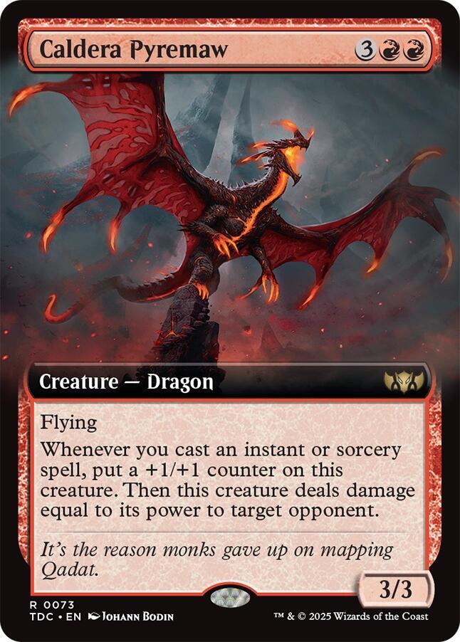 Caldera Pyremaw (Extended Art) 73 card from Commander: Tarkir: Dragonstorm