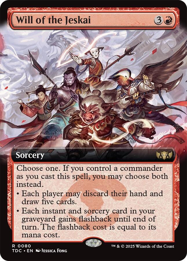 Will of the Jeskai (Extended Art) 80 card from Commander: Tarkir: Dragonstorm