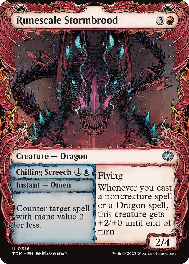 Runescale Stormbrood (Showcase) 316 card from Tarkir: Dragonstorm