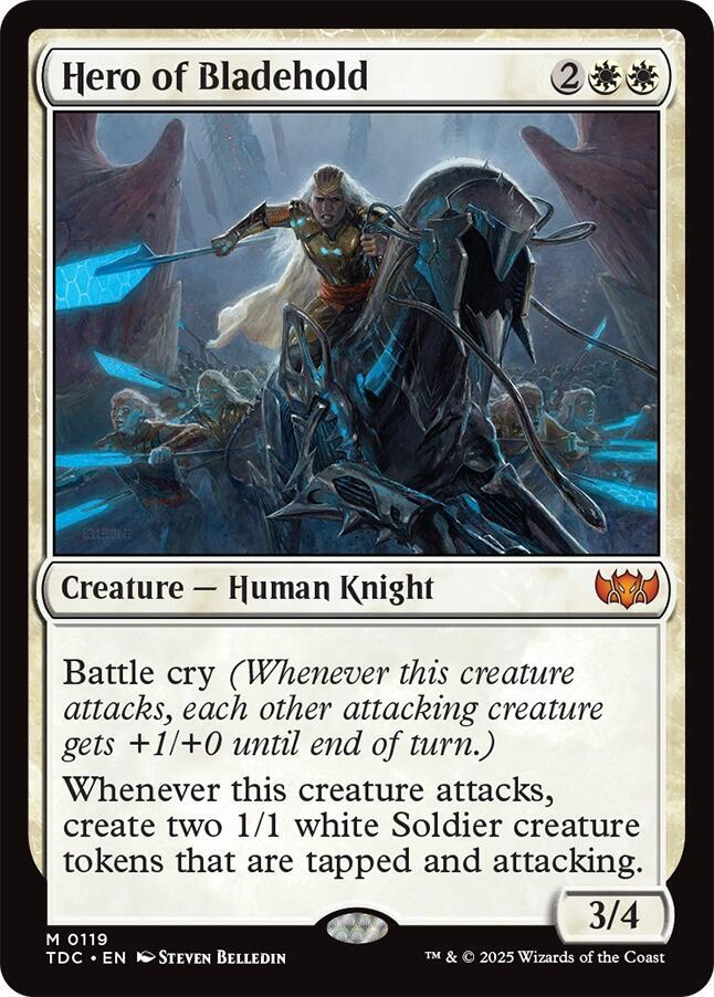 Hero of Bladehold 119 card from Commander: Tarkir: Dragonstorm