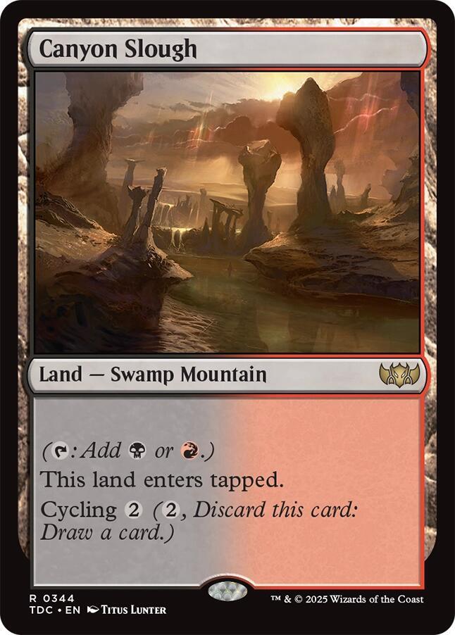 Canyon Slough 344 card from Commander: Tarkir: Dragonstorm