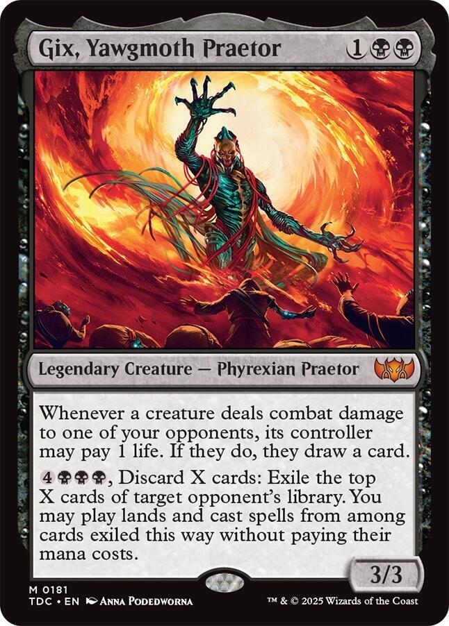 Gix, Yawgmoth Praetor 181 card from Commander: Tarkir: Dragonstorm