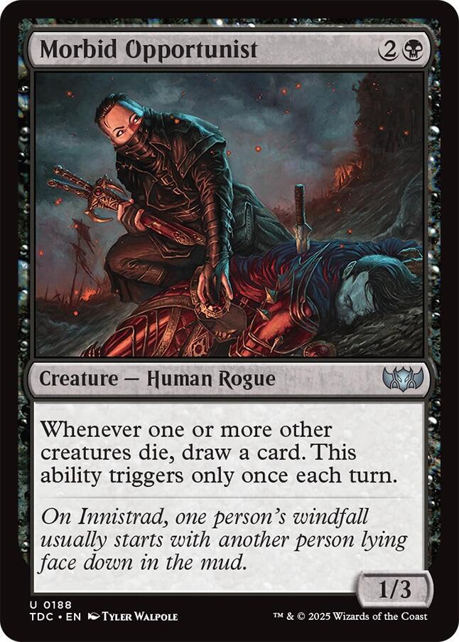 Morbid Opportunist 188 card from Commander: Tarkir: Dragonstorm