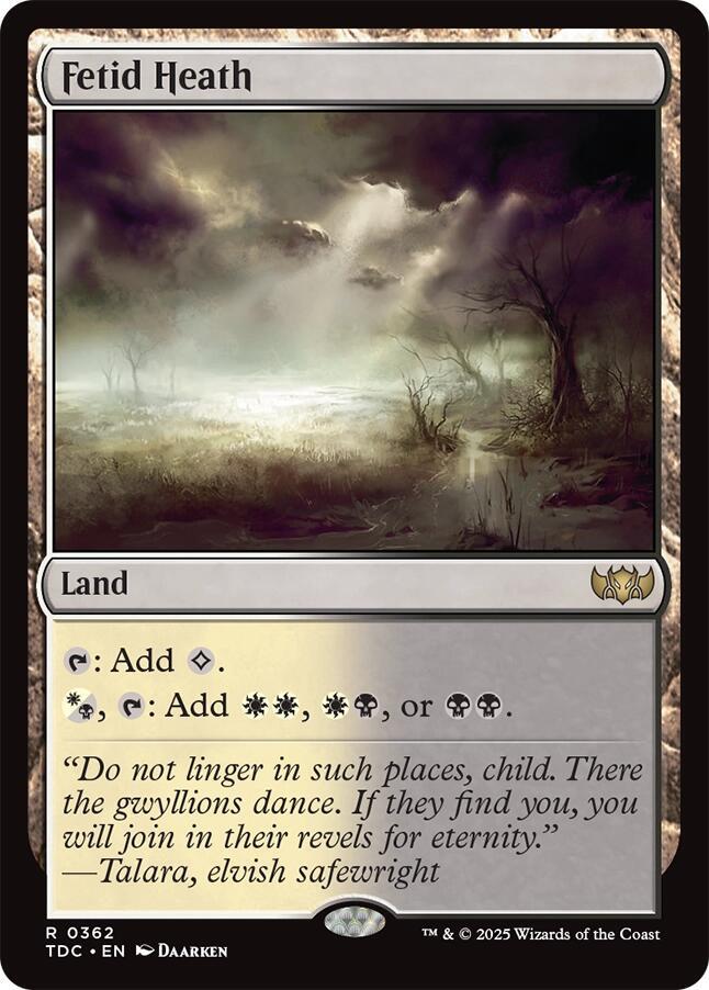 Fetid Heath 362 card from Commander: Tarkir: Dragonstorm