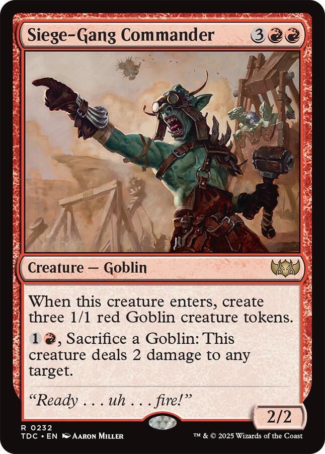 Siege-Gang Commander 232 card from Commander: Tarkir: Dragonstorm