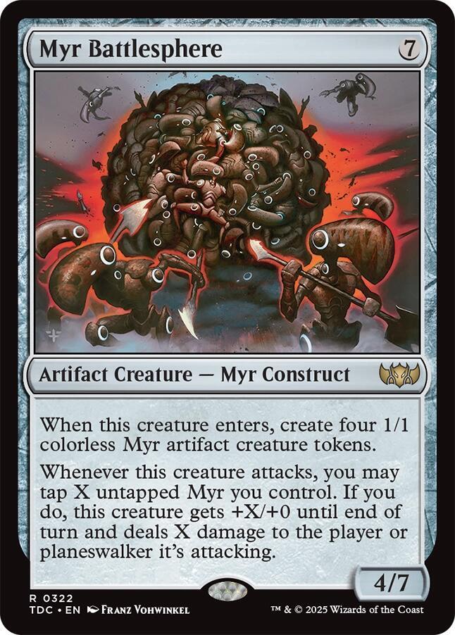 Myr Battlesphere 322 card from Commander: Tarkir: Dragonstorm