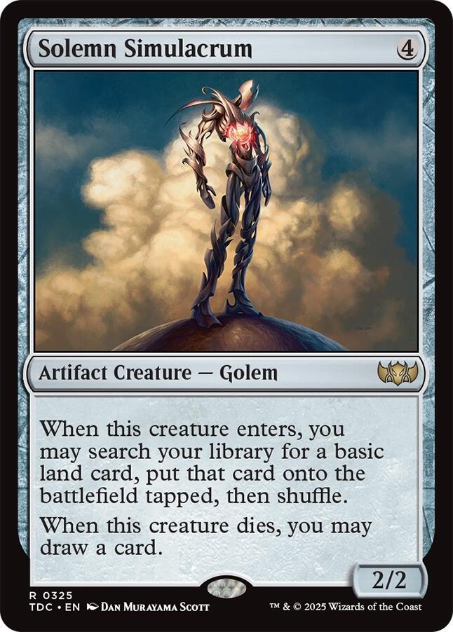 Solemn Simulacrum 325 card from Commander: Tarkir: Dragonstorm