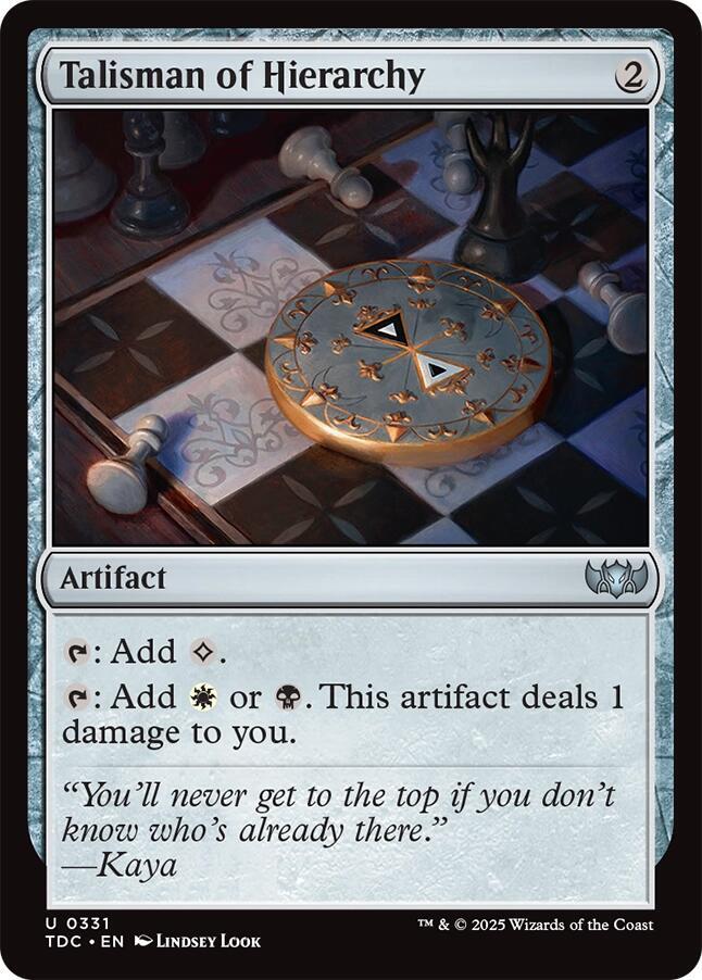 Talisman of Hierarchy 331 card from Commander: Tarkir: Dragonstorm