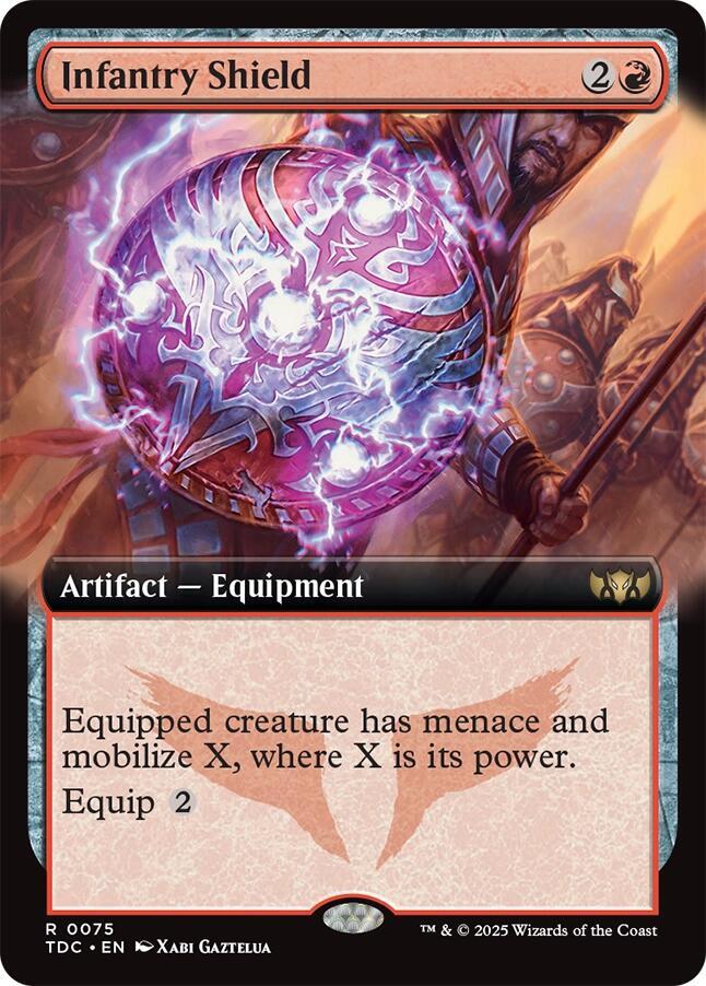 Infantry Shield (Extended Art) 75 card from Commander: Tarkir: Dragonstorm