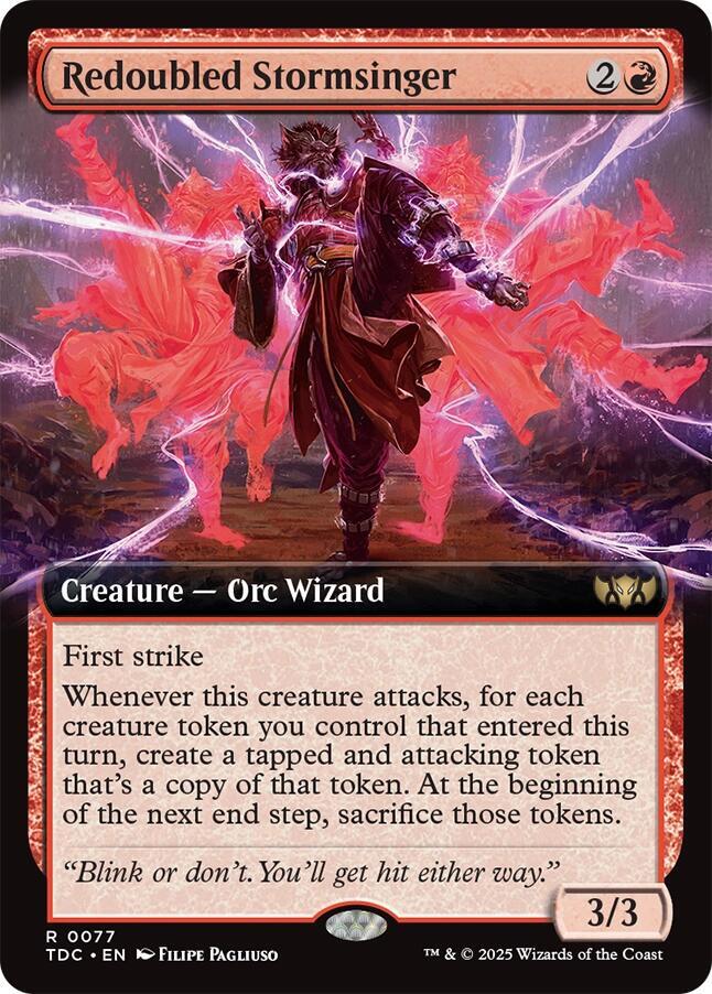 Redoubled Stormsinger (Extended Art) 77 card from Commander: Tarkir: Dragonstorm