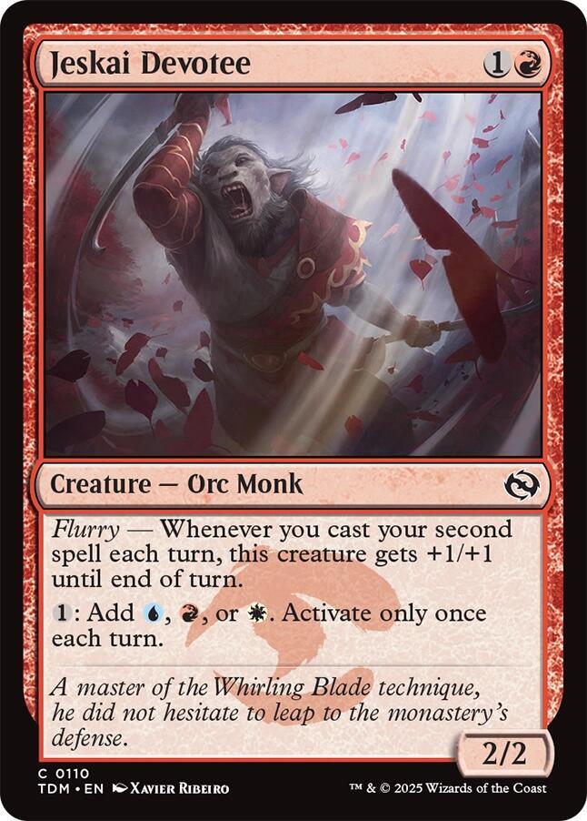 Jeskai Devotee 110 card from Tarkir: Dragonstorm