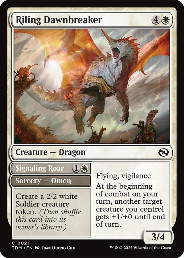 Riling Dawnbreaker 21 card from Tarkir: Dragonstorm