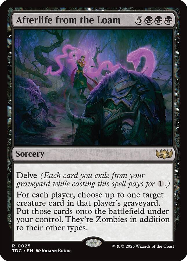 Afterlife from the Loam 25 card from Commander: Tarkir: Dragonstorm