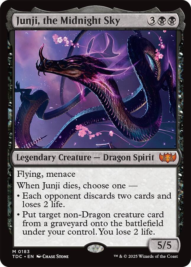 Junji, the Midnight Sky 183 card from Commander: Tarkir: Dragonstorm