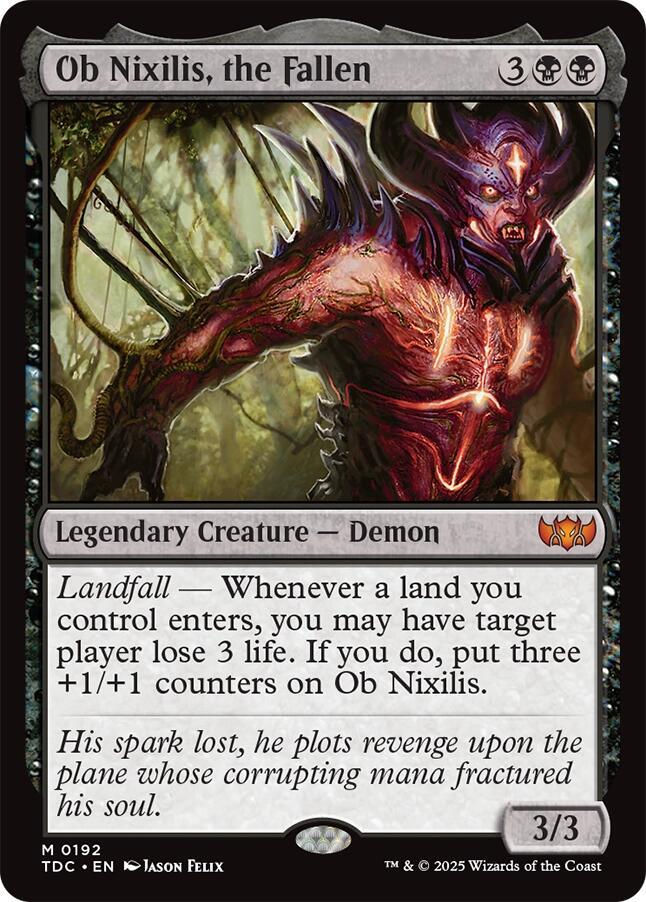 Ob Nixilis, the Fallen 192 card from Commander: Tarkir: Dragonstorm