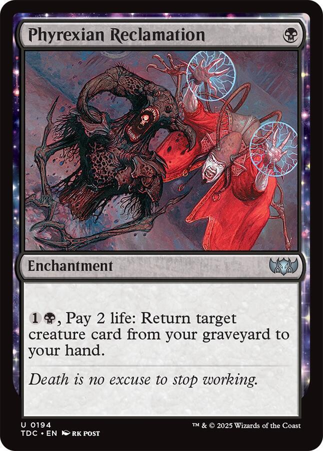 Phyrexian Reclamation 194 card from Commander: Tarkir: Dragonstorm