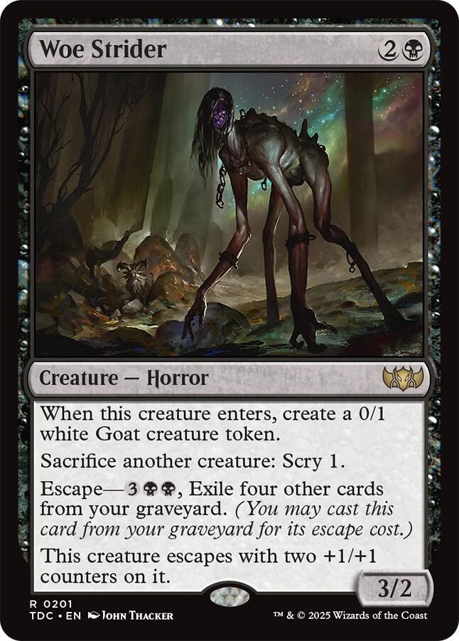 Woe Strider 201 card from Commander: Tarkir: Dragonstorm
