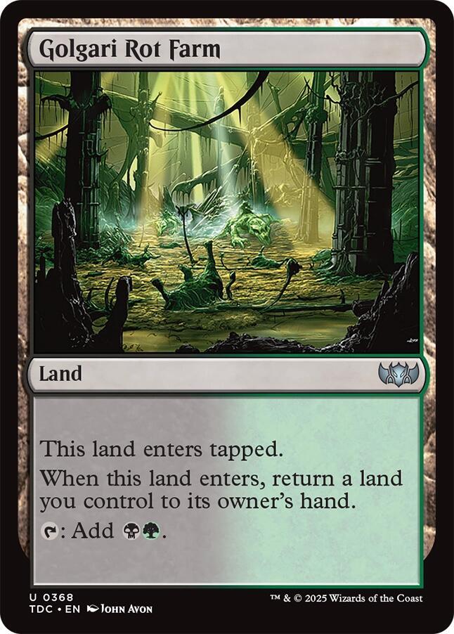 Golgari Rot Farm 368 card from Commander: Tarkir: Dragonstorm