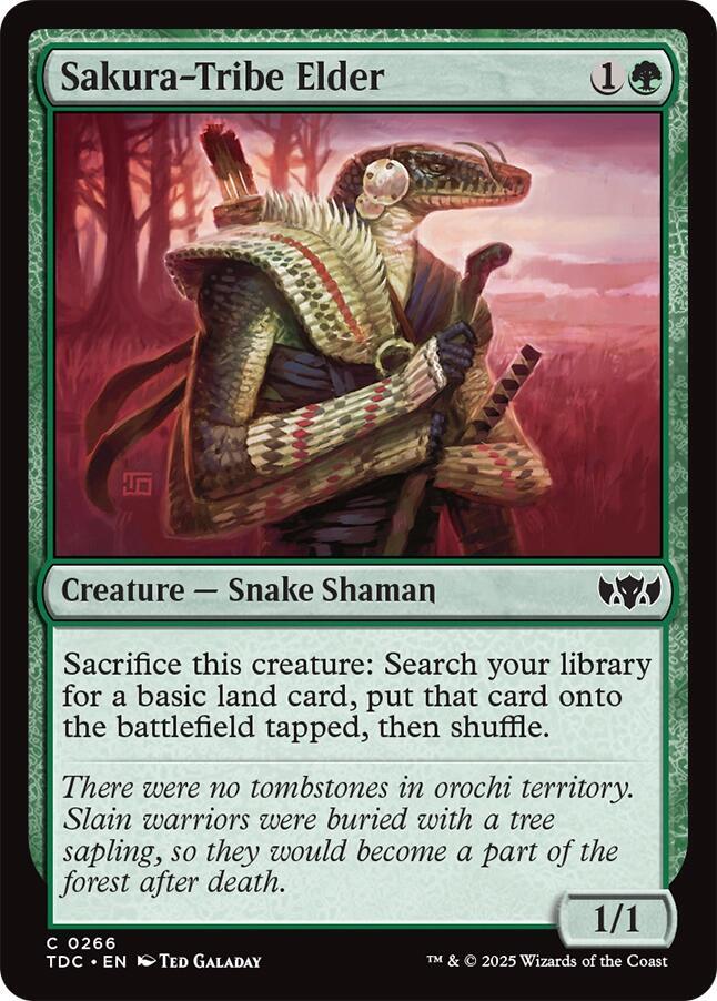 Sakura-Tribe Elder 266 card from Commander: Tarkir: Dragonstorm