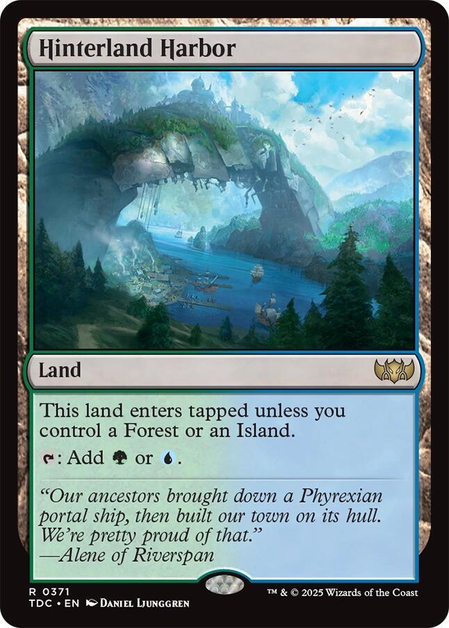 Hinterland Harbor 371 card from Commander: Tarkir: Dragonstorm