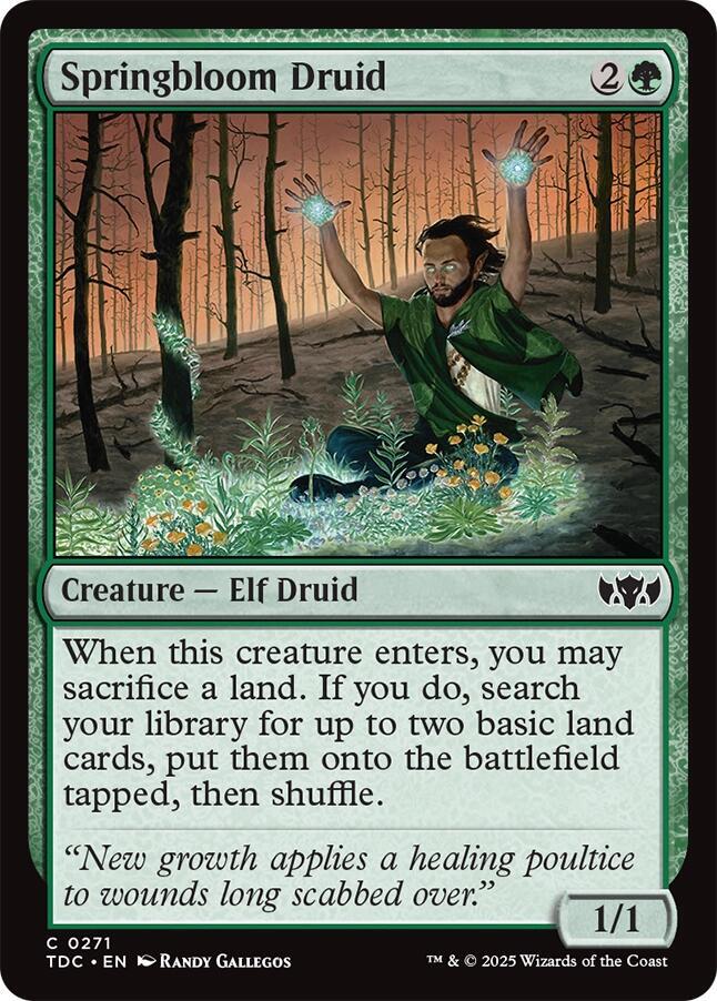 Springbloom Druid 271 card from Commander: Tarkir: Dragonstorm