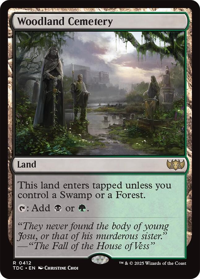 Woodland Cemetery 412 card from Commander: Tarkir: Dragonstorm