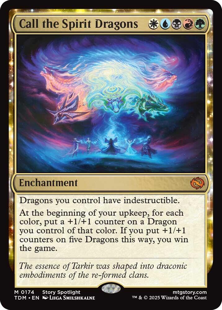 Call the Spirit Dragons 174 card from Tarkir: Dragonstorm