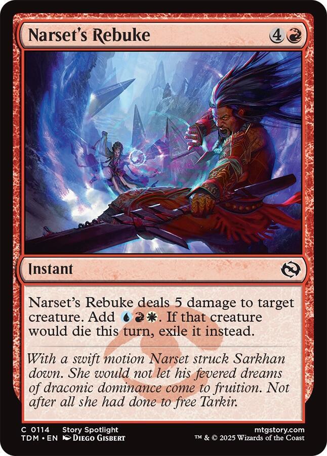Narset's Rebuke 114 card from Tarkir: Dragonstorm