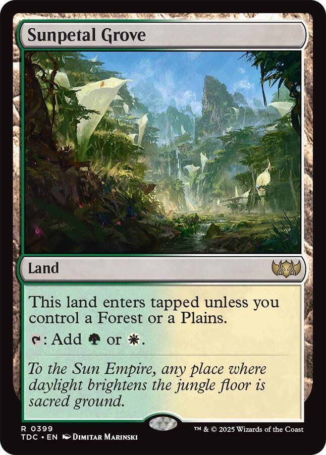 Sunpetal Grove 399 card from Commander: Tarkir: Dragonstorm