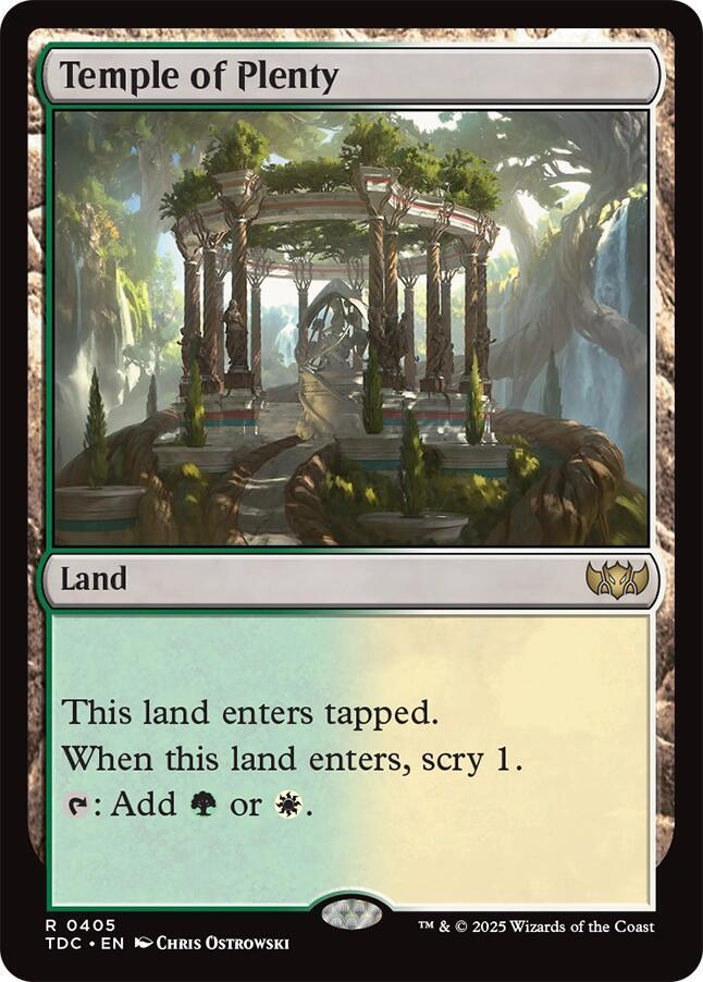Temple of Plenty 405 card from Commander: Tarkir: Dragonstorm