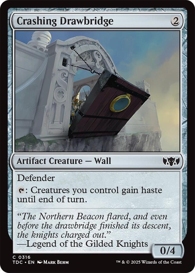 Crashing Drawbridge 316 card from Commander: Tarkir: Dragonstorm