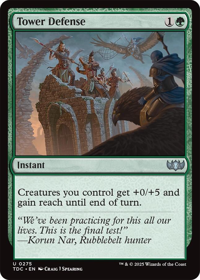 Tower Defense 275 card from Commander: Tarkir: Dragonstorm