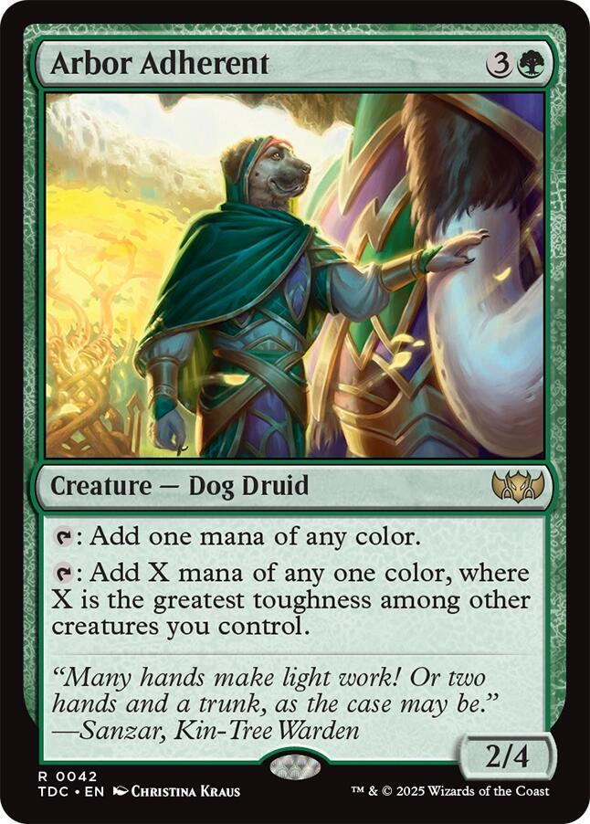 Arbor Adherent 42 card from Commander: Tarkir: Dragonstorm