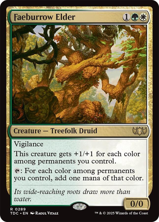 Faeburrow Elder 289 card from Commander: Tarkir: Dragonstorm