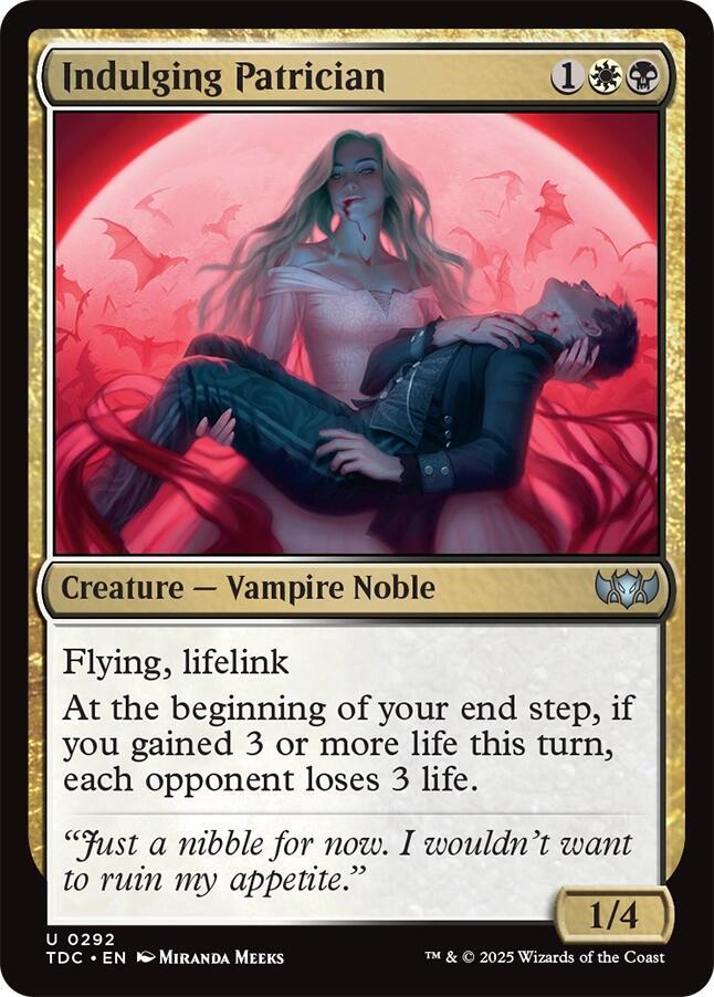 Indulging Patrician 292 card from Commander: Tarkir: Dragonstorm