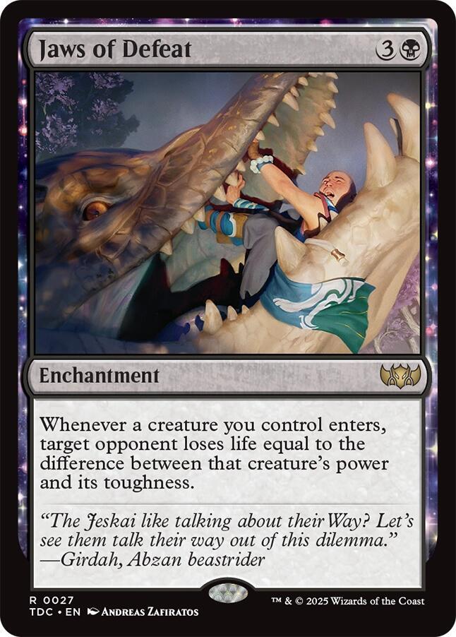 Jaws of Defeat 27 card from Commander: Tarkir: Dragonstorm